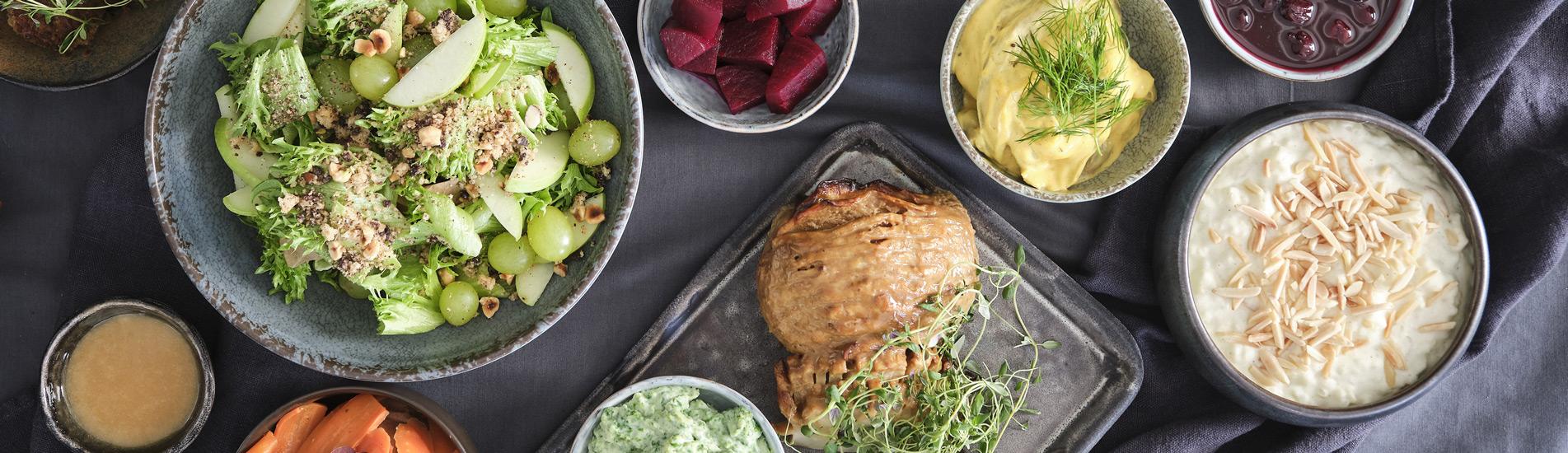 Catering til julefrokost med vegetar retter